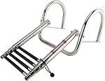 YaeMarine Acier inoxydable 4 Étapes Pontoon Bateau Échelle Telescoping Bateau Echelle pliante pour bateau marin Yacht Piscine