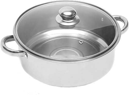 Miniatura 6 de Vaporizador de alimentos multiusos de 5 niveles de acero inoxidable con tapa, olla para cocinar verduras y cocinar al vapor de 10.2 in10.2 pulgadas,