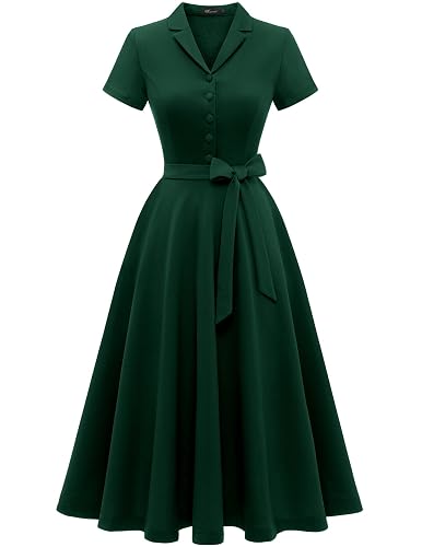 Wedtrend Women's Vintage Tea Dress, Short Sleeve Cocktail Party Dress