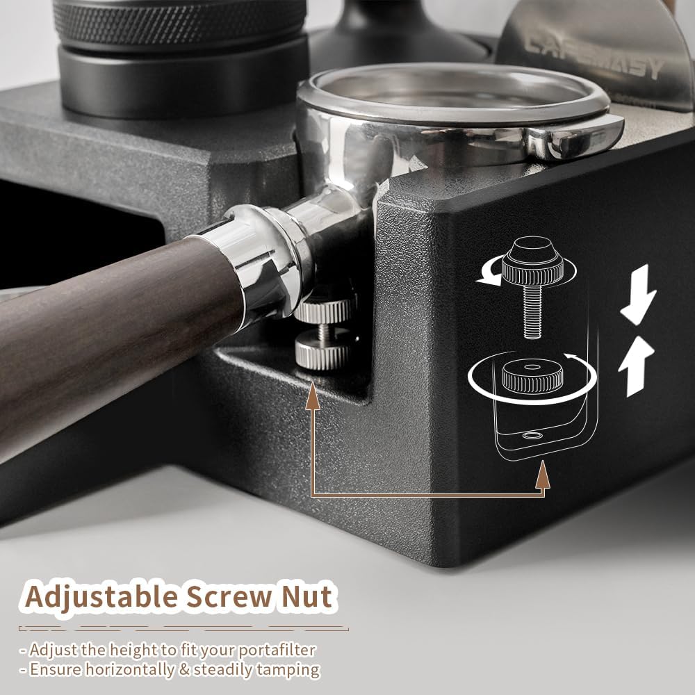 CAFEMASY Espresso Tamping Station Organizer - Espresso Machine Accessories Coffee Tamper Station Holder for 58mm Epsresso Portafilter Coffee Tools Organzier for Baristas