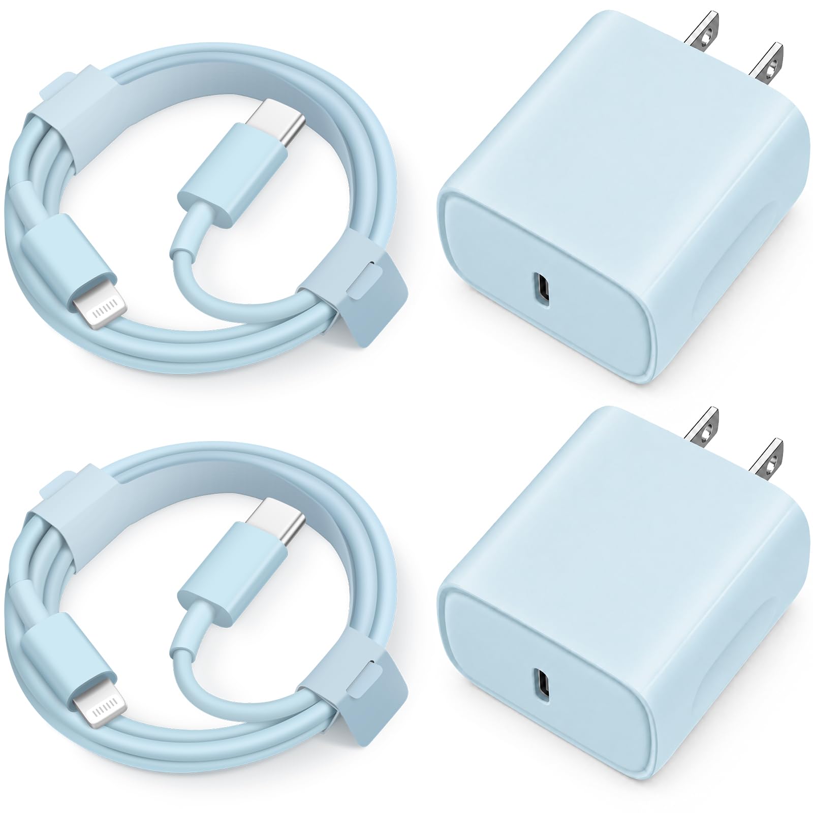 iPhone 14 13 12 11 Super Fast Charger [2Pack] cargador 20W Rapid USB C Wall Charger Block with 6FT Fast Charging Cable Compatible with iPhone 14/13/12/11/Pro/Pro Max/Mini/Xs Max/XR/X, iPad - Blue