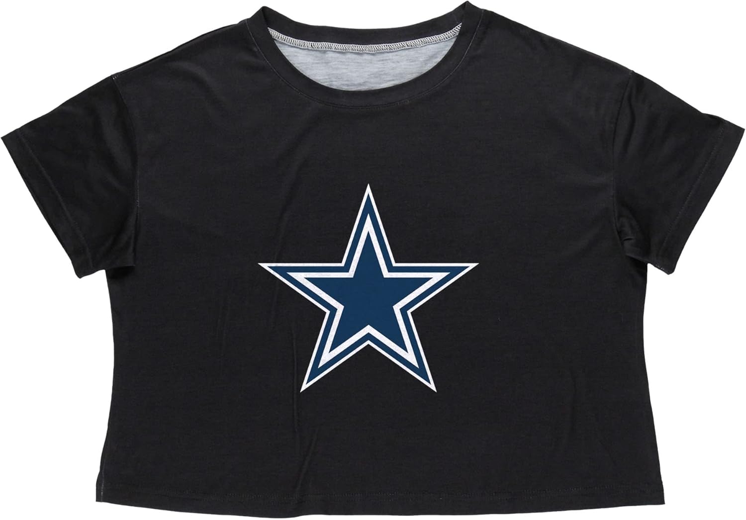 FOCO NFL Womens NFL Team Logo Ladies Fashion Big Logo Black Crop Top Shirt - Image 3