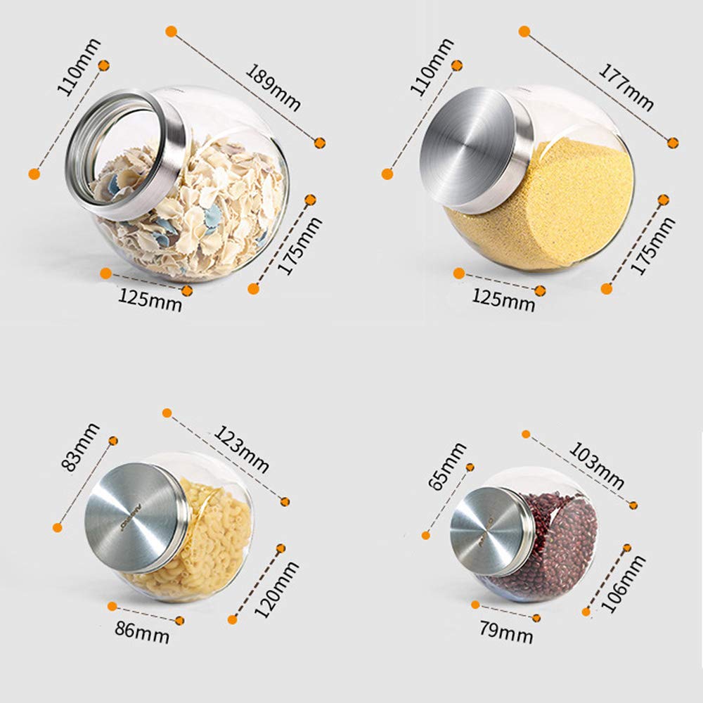 Contenitore Contenitori Alimentari, Contenitori per la Conservazione degli Alimenti, Contenitori per la Conservazione con Airtight Coperchi, per tè, caffè, Riso Durevole, D