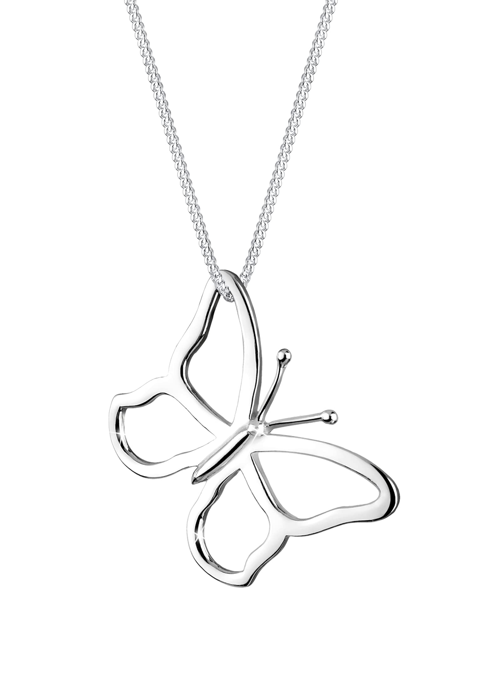ElliWomen's 925 Sterling Silver Xilion Cut Butterfly Pendant Necklace