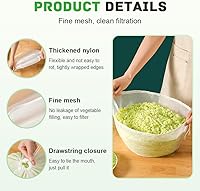 Vista 3 de Bolsa de tela de queso para colar, 3 piezas de tela de queso reutilizable con bordes cerrados, tela de malla fina, bolsas de leche de soja, bolsas