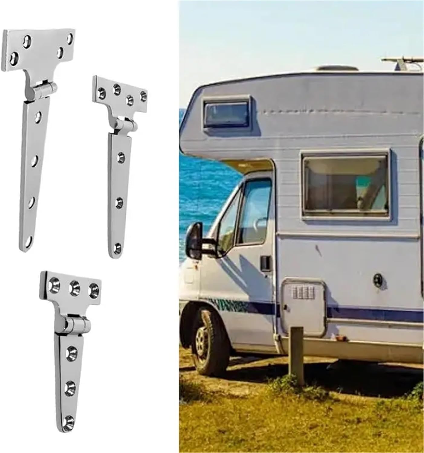 Stainless Steel Marine Hinge Gate Hinges Strap Hinge with Screws Heavy Duty Strap Hinges 1Pcs(100x54mm)