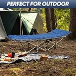 Portable Camping Cot with Mattress, Sleeping Bed,Single Lounge Chaise - Image 2