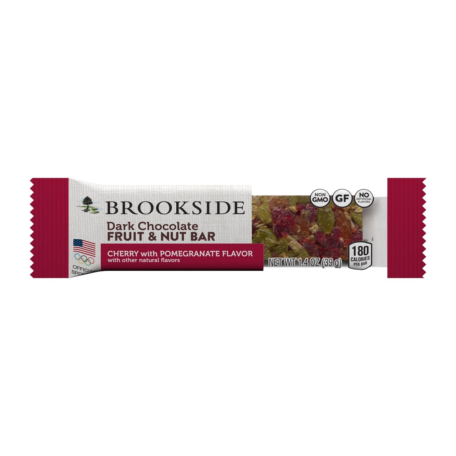 Brookside Dark Chocolate Fruit and Nut Bars, Cherry with Pomegranate (Pack of 12)