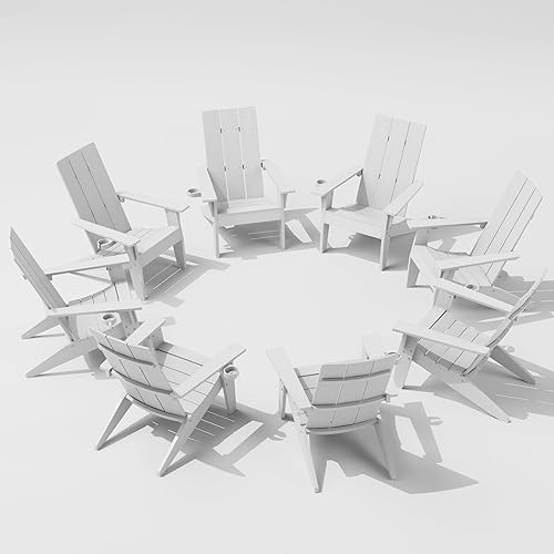 MXIMU Modern Adirondack Chairs Set of 8 Weather Resistant with