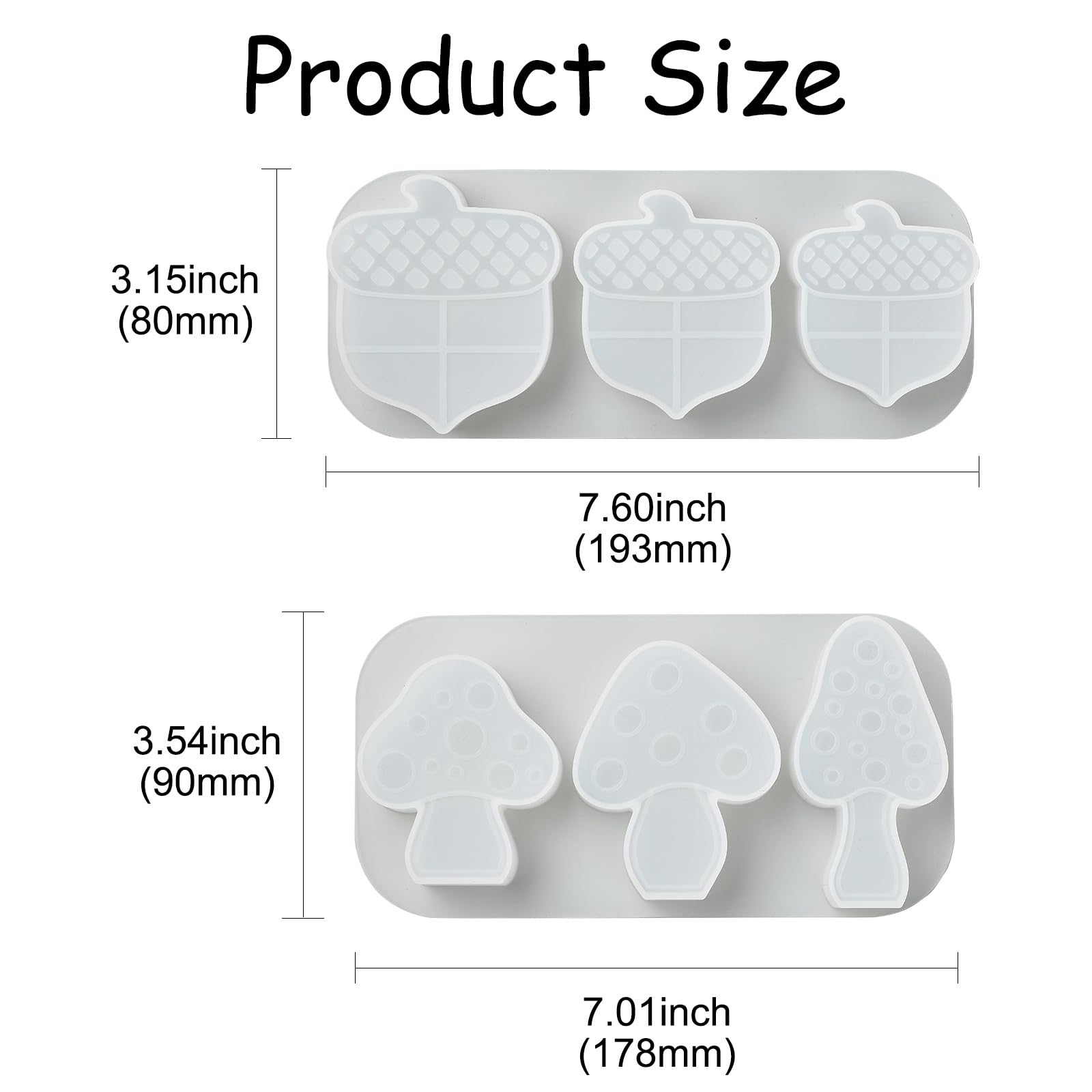 UR URLIFEHALL 2 Pcs Silicone Candle Moulds Mushroom Pinecone Shaped Epoxy Resin Moulds for Soap Candles Shop Home Party Crafts Decorative - Image 2