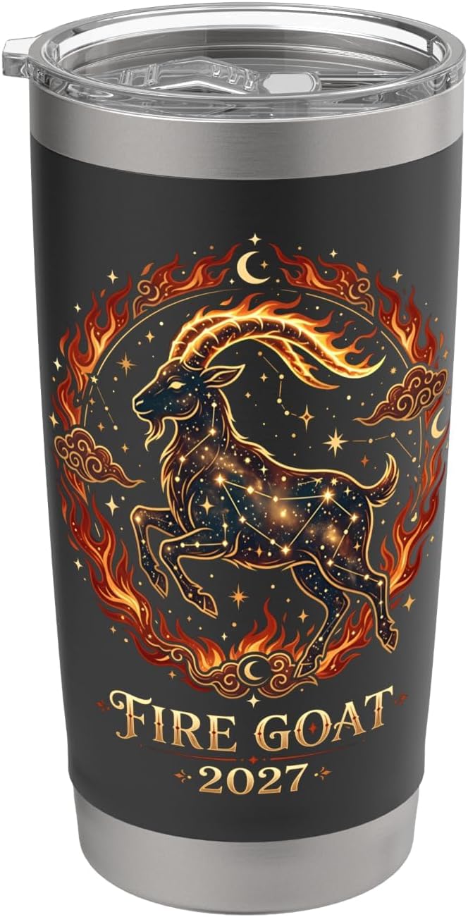 Year of the Fire Goat 2027 Chinese Zodiac Lunar Ram Year Stainless Steel Insulated Tumbler