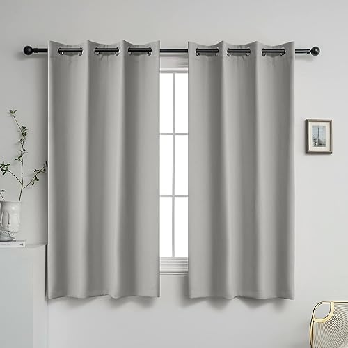 Miniatura 44 de YGO Cortinas opacas lilas para oscurecer la habitación de las niñas, con aislamiento térmico, paneles de cortina para sala de estar, para