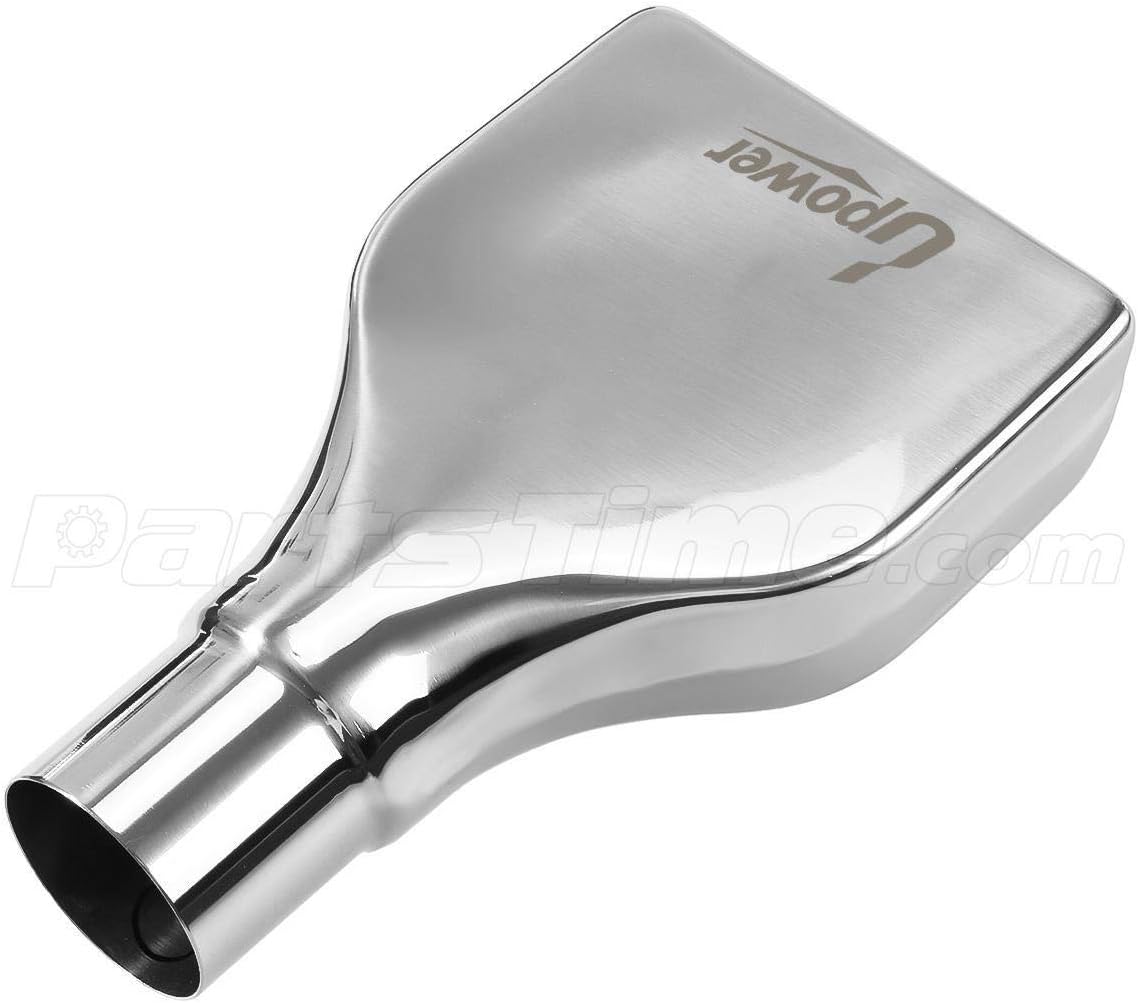 Upower Pack of 2 Exhaust Tip 2.25" Inlet 2" x 6" Outlet 10" Long Rolled Rectangle 304 Stainless Steel Exhaust Tailpipe Tips fits Chevy Camaro Style
