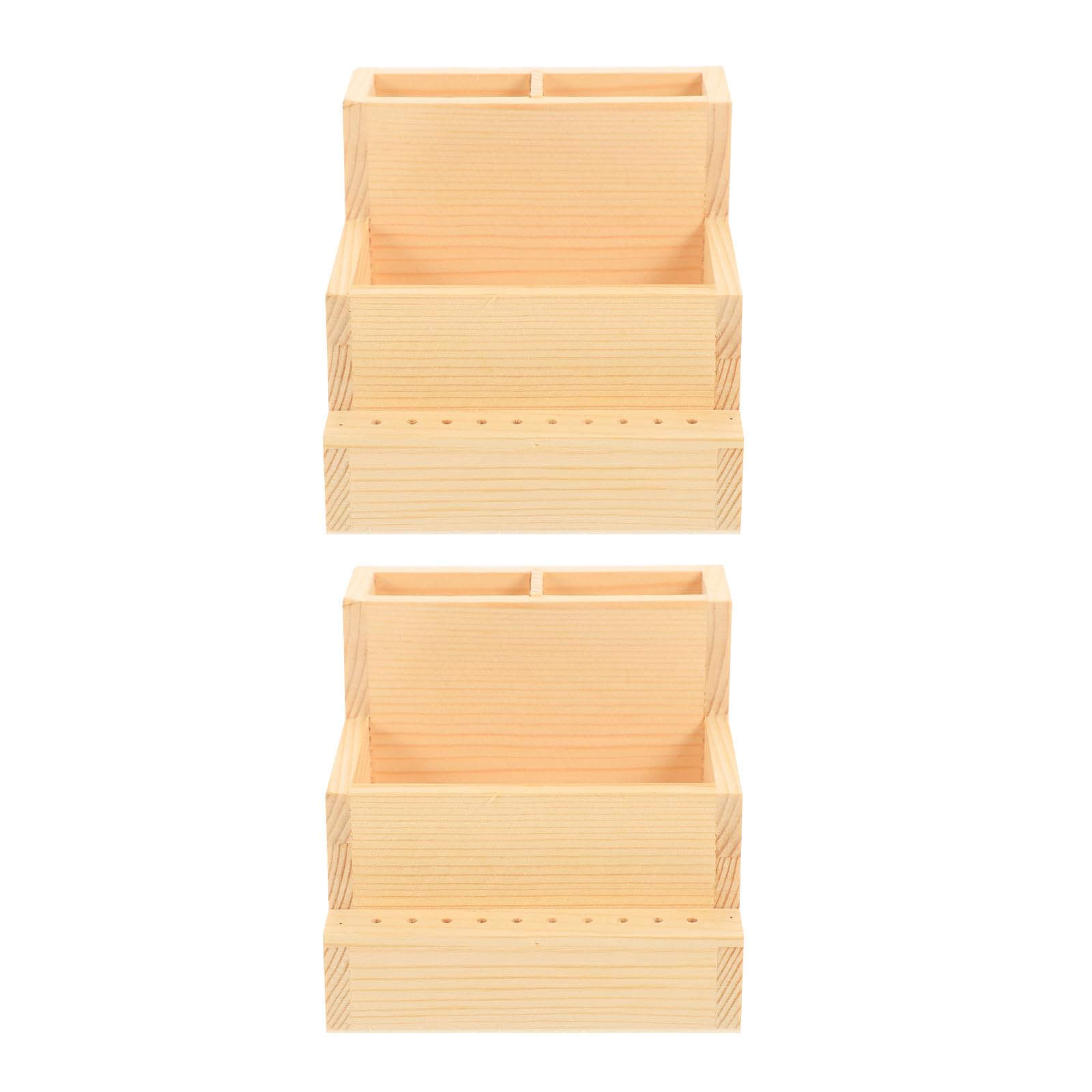 Porta Punte per Trapano Unghie in Legno Doppio Strato Custodia Portaoggetti Compatta per Manicure Professionale Organizer Salvaspazio per Accessori e Strumenti da Salone di