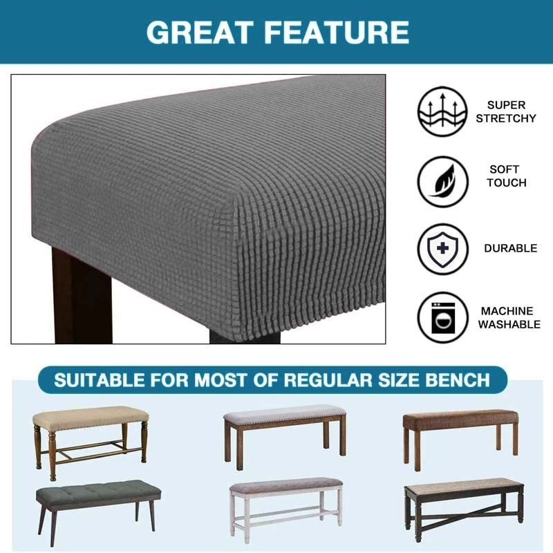 Funda De Banco Elástica De Jacquard Para Comedor – Cubierta De Licra Lavable Para Banco De 90-120 Cm (Color #4)