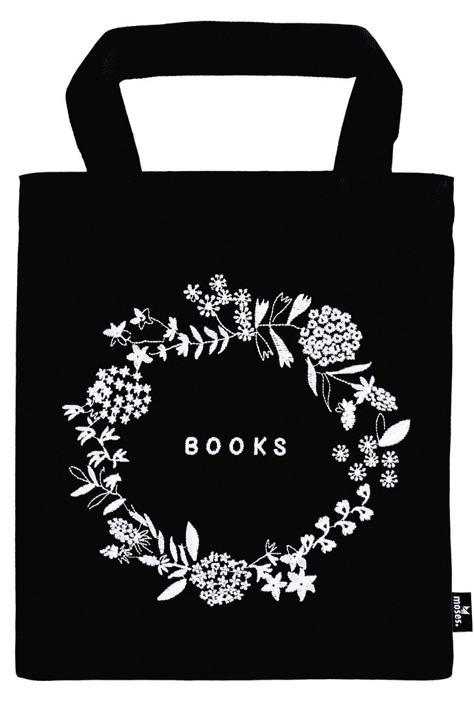 moses. 82698 libri_x Bookbag Flowers Carry Bag 100% Cotton for Book Lovers