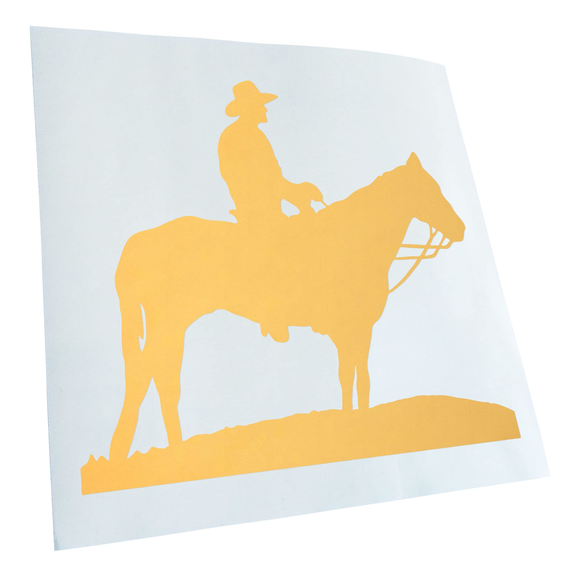 Kiwistar - Car Sticker - Cream - 30 x 27 cm Cowboy with Horse Quilted Sticker for Car, Laptop, Bicycle, Truck, Motorcycle, Multicoloured JDM Decal Racing
