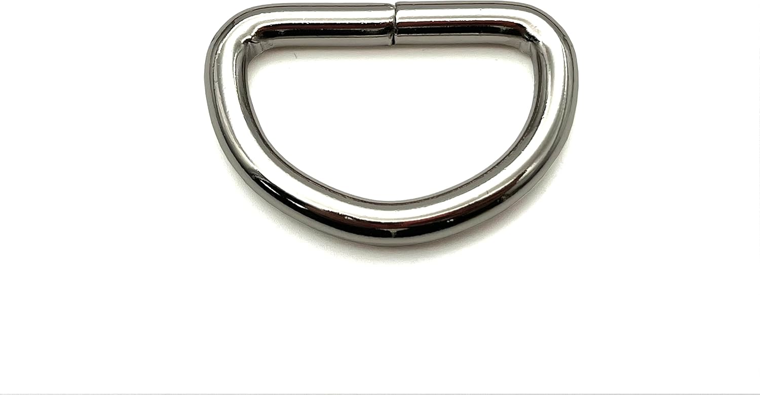 NICKEL D Shape Rings Semi-Circular D ring buckles Non-Welded 1 1/4" / 32mm iron for webbing straps bags purse belt Dog Collars hardware making U62