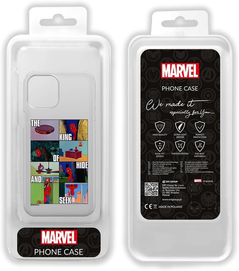 ERT GROUP Mobile Phone case for iPhone 12/12 PRO Original and Officially Licensed Marvel Pattern Spider Man 031 optimally adapted to The Shape of The Mobile Phone, Partially Transparent