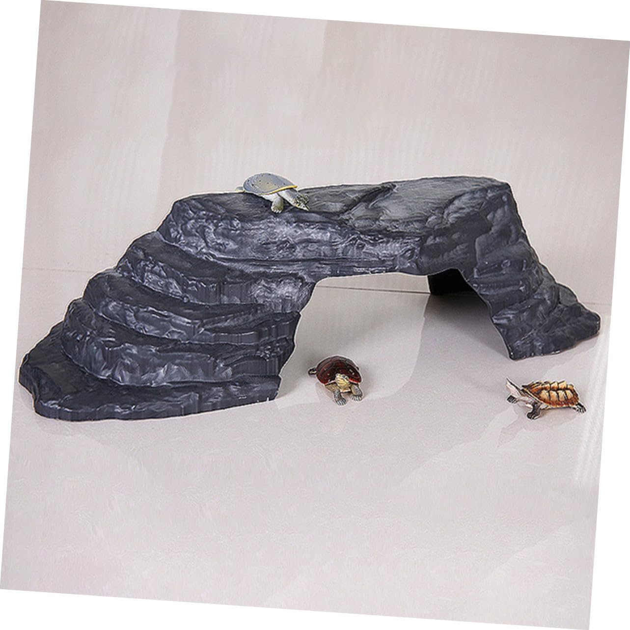 Imitierte Steinschildkröte Sonnenplattform Pp Kletterrampe Reptilienversteck Aquarium Dekoration für Schildkröten Leopardgeckos Bartagamen