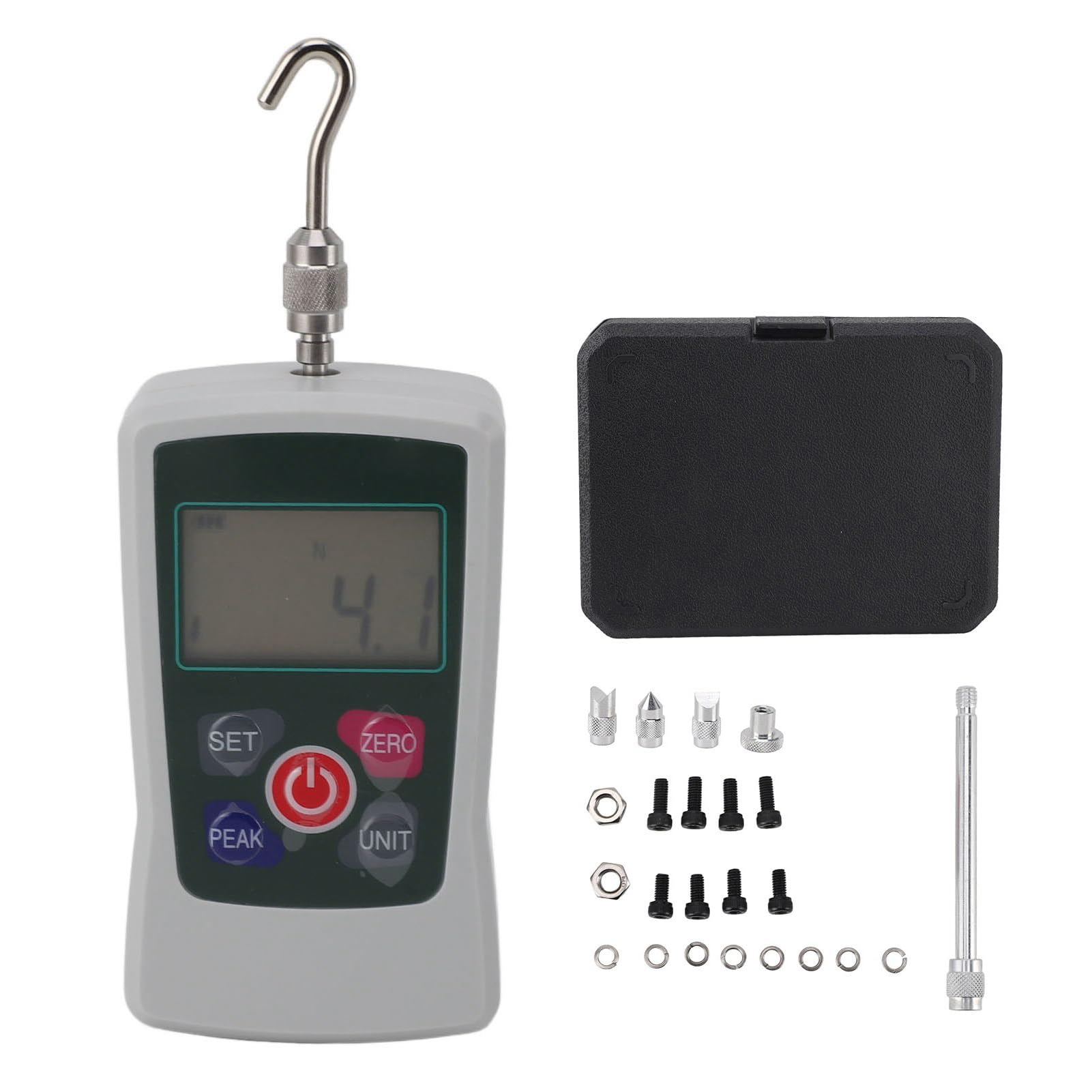 High Accuracy Portable Mini Digital Force Gauge with Built in Sensor for Accurate Tension, Pull, Push Testing 50-500N Range