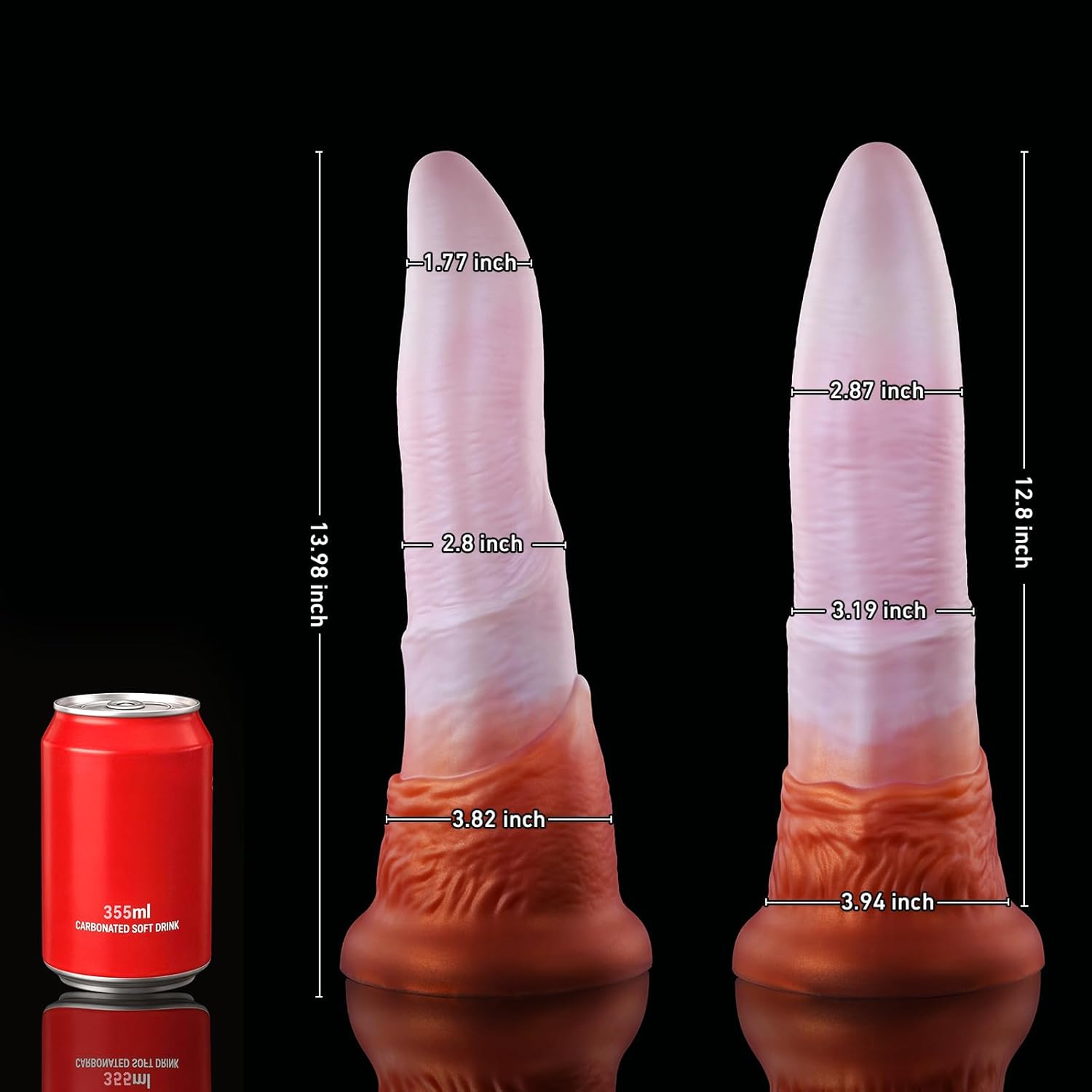 14" Giant XXL Huge Monster Knot Horse Dildo,Extra Large Oversized Big Girthy Anal Trainer Stretching Expansion Toys, 1.88 "- 3.94" Wide Tapered Massive Dildos, Silicone Fantasy Animal, Suction Cup