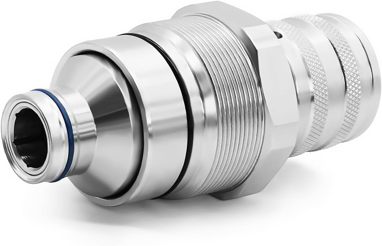 7246802 7246799 Hydraulic Female Male Flat Face Quick Coupler Compatible with 318E 319E 320E 323E 753 763 773 863 (Female)