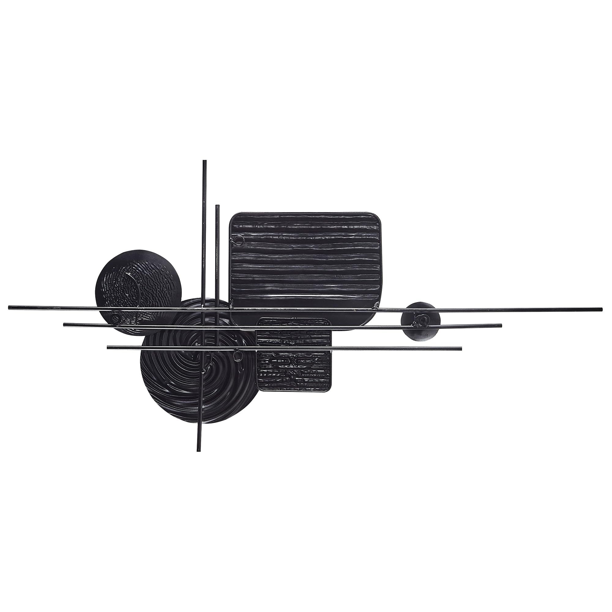 Wanddekoration geometrisch Metall grau einteilig handgemacht modern Ovar