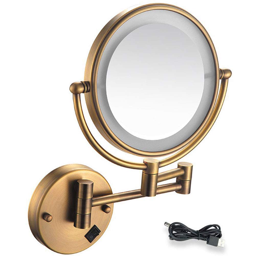 Miroir cosmétique rechargeable USB pivotant à 360° pour éviter les zones d'ombre