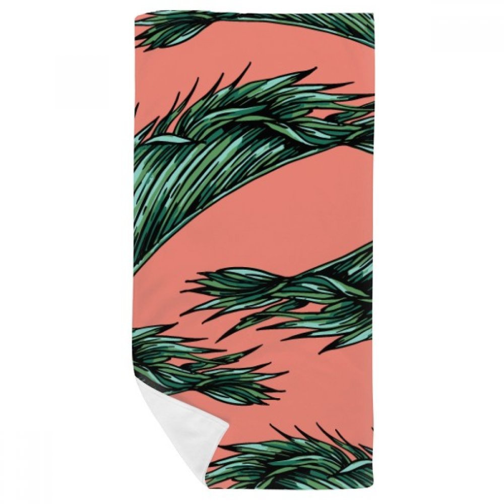 Serviette de bain motif fleur plante rose ciel heureux douillette et colorée en taille 35x70cm