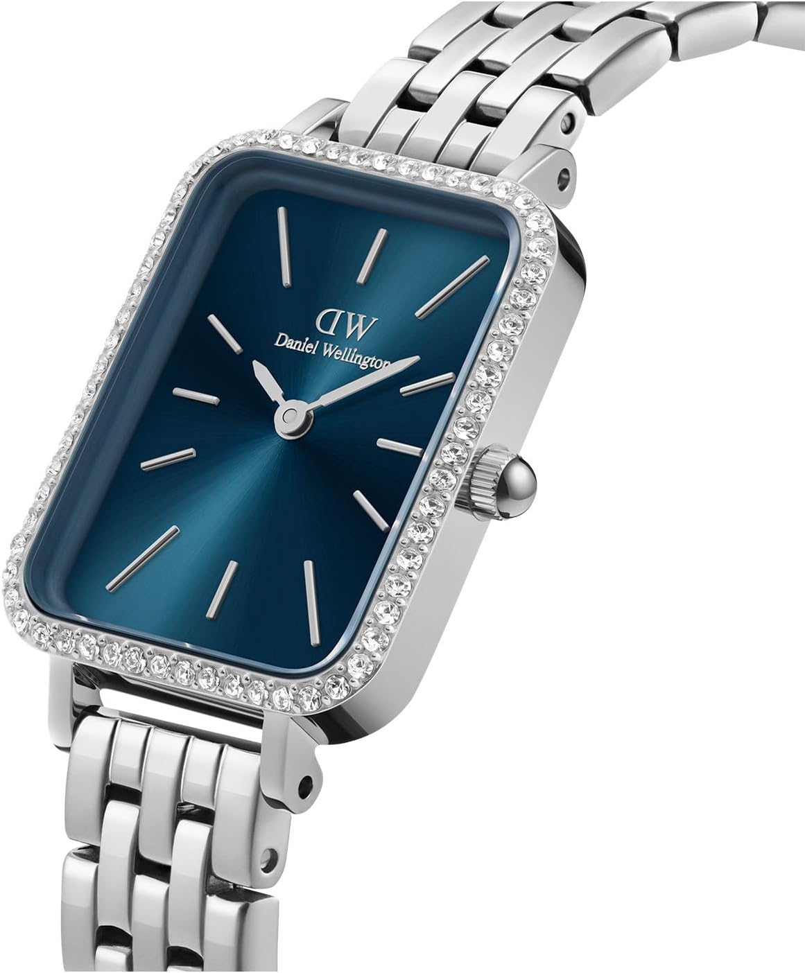 Daniel Wellington Quadro 5-Link Bezel Women's Watch – 20x26mm Square Case, Stainless Steel Strap, Japanese Quartz Movement, Water Resistant, Analog Watch for Women