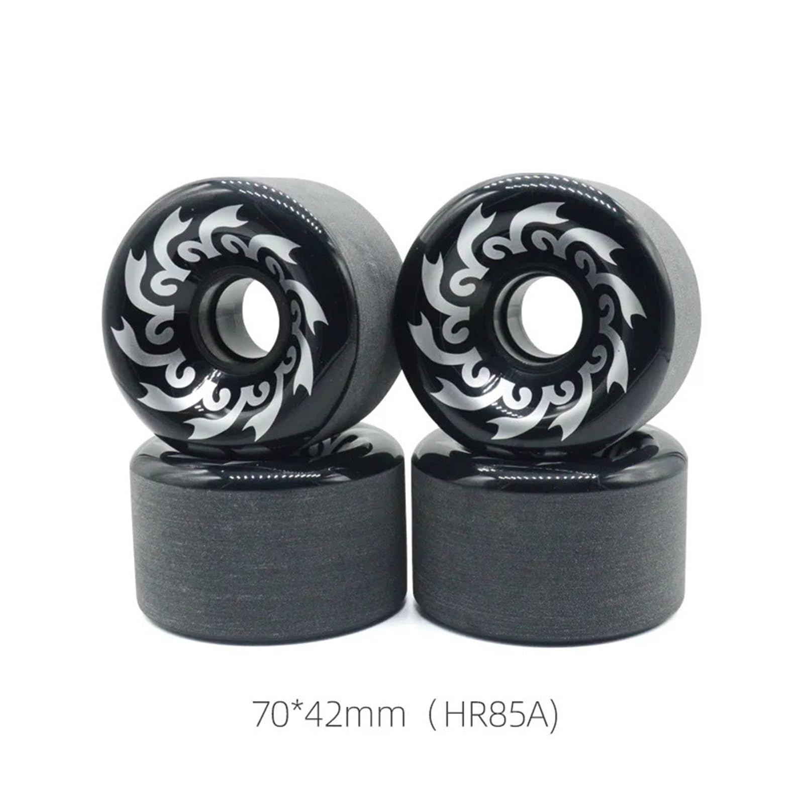 Lot de 4 roues de skateboard Longboard 7051 - Longue brosse - Pour scooter de rue - Planche de surf - En polyuréthane - Grande poulie antidérapante - Haute élasticité