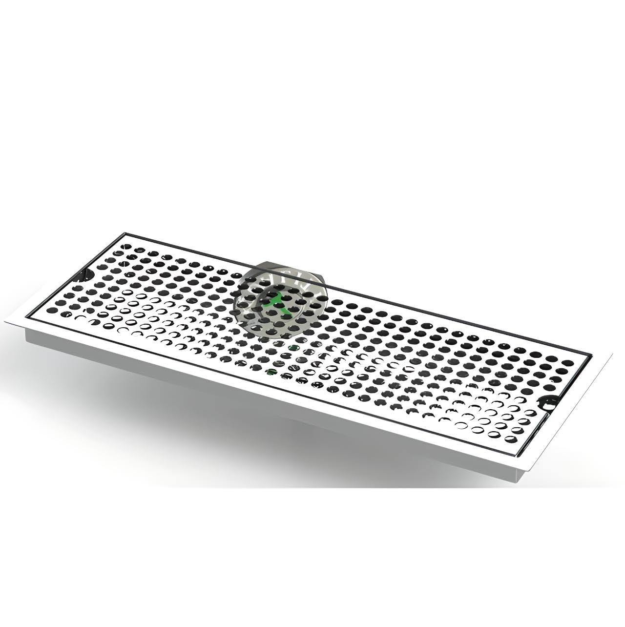 Flush Mount Drip Tray with Perforated Screen and Center Drain - 24