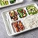 Vplus 100% Compostable 6 Compartment Plates, 90 Pack Compartment Paper Plate, 12.5x8.6 inch Disposable School Lunch Trays, Eco-Friendly Bagasse Plates for School Lunch, Buffet, and Party