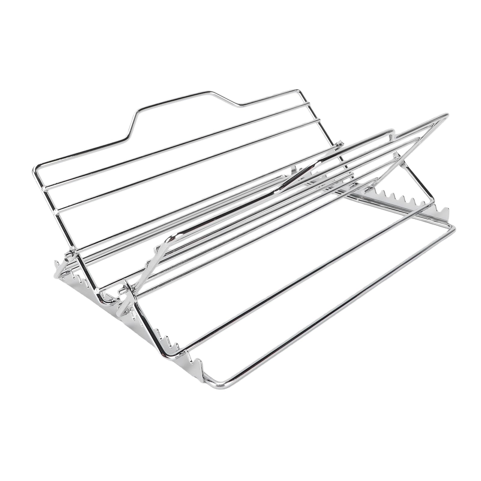 Tomotato Adjustable Roasting Rack, Thickened Non Stick Carbon Steel Turkey Rack for Kitchen Oven Grill, V Shaped Baking Rack for Chicken Ribs Fish