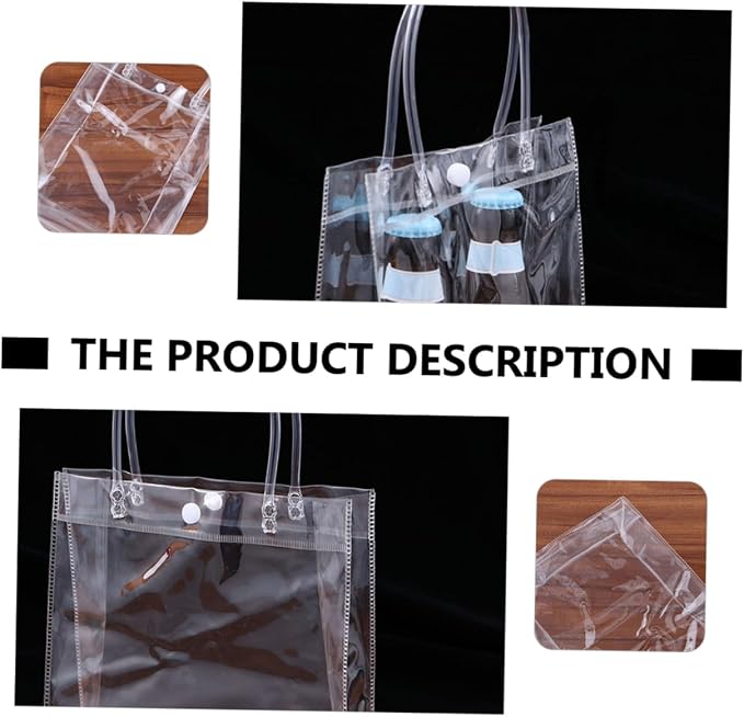 Bolsas reutilizables transparentes tipo tote PVC 6 unidades miniatura 8