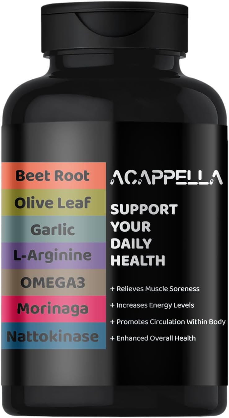 ACAPPELLA Omega 3 Moringa Capsules Beet Root Powder Capsule Nattokinase L arginine Garlic Supplements and Hydroxyt yrosol Olive Leaf Extract Organic ACAPPELLA Omega 3 Moringa Capsules Beet Root Powder Capsule Nattokinase L arginine Garlic Supplements and Hydroxyt yrosol Olive Leaf Extract Organic