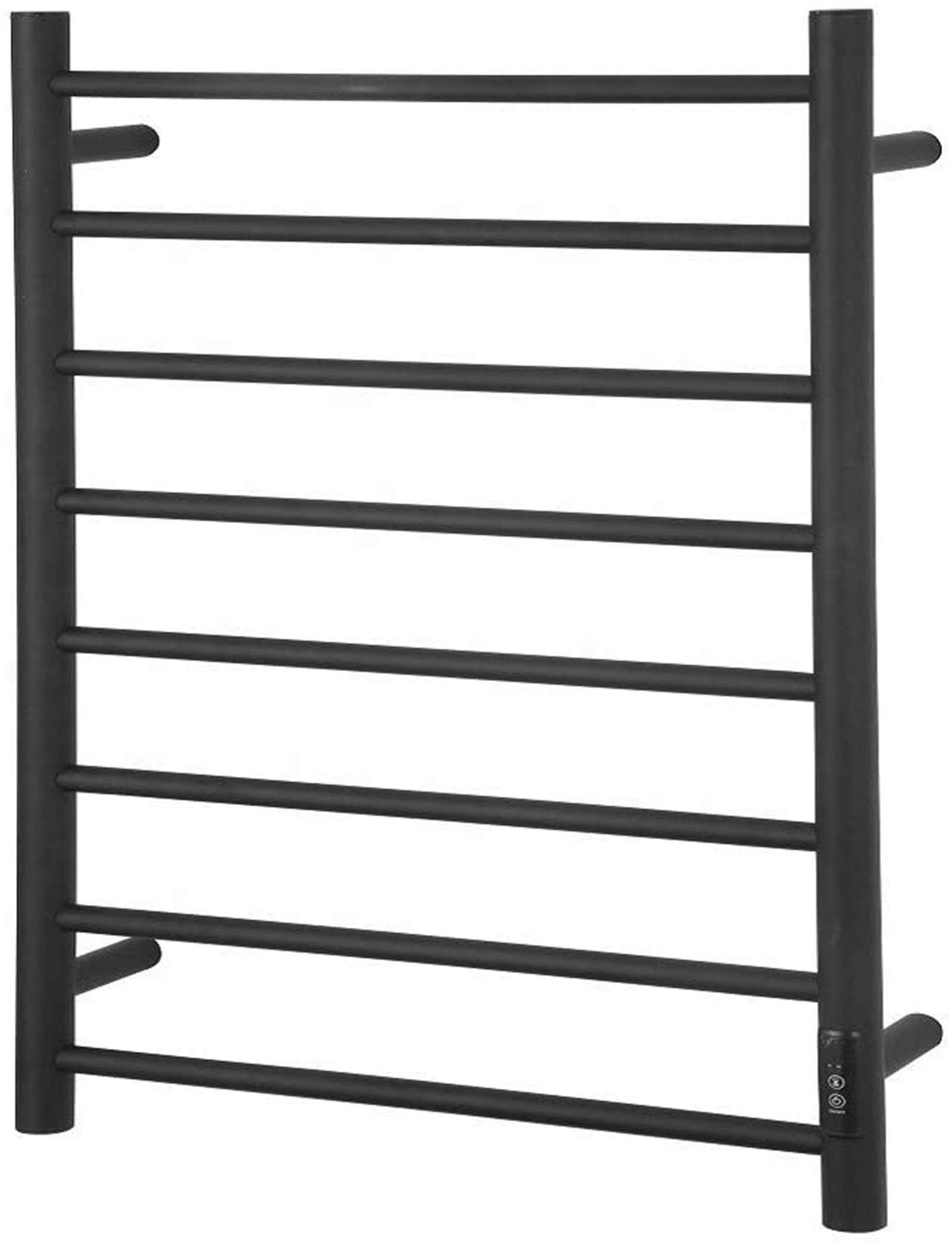 Toallero eléctrico de acero inoxidable negro estilo spa de lujo para baños exclusivos