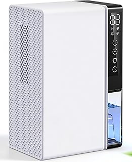 Deshumidificador elétrico 2,8 L, desumidificador silencioso de quarto com desligamento automático, temporizador, modo sleep, luz noturna de 7 cores, portátil, casa de banho (1050 ml/24H)