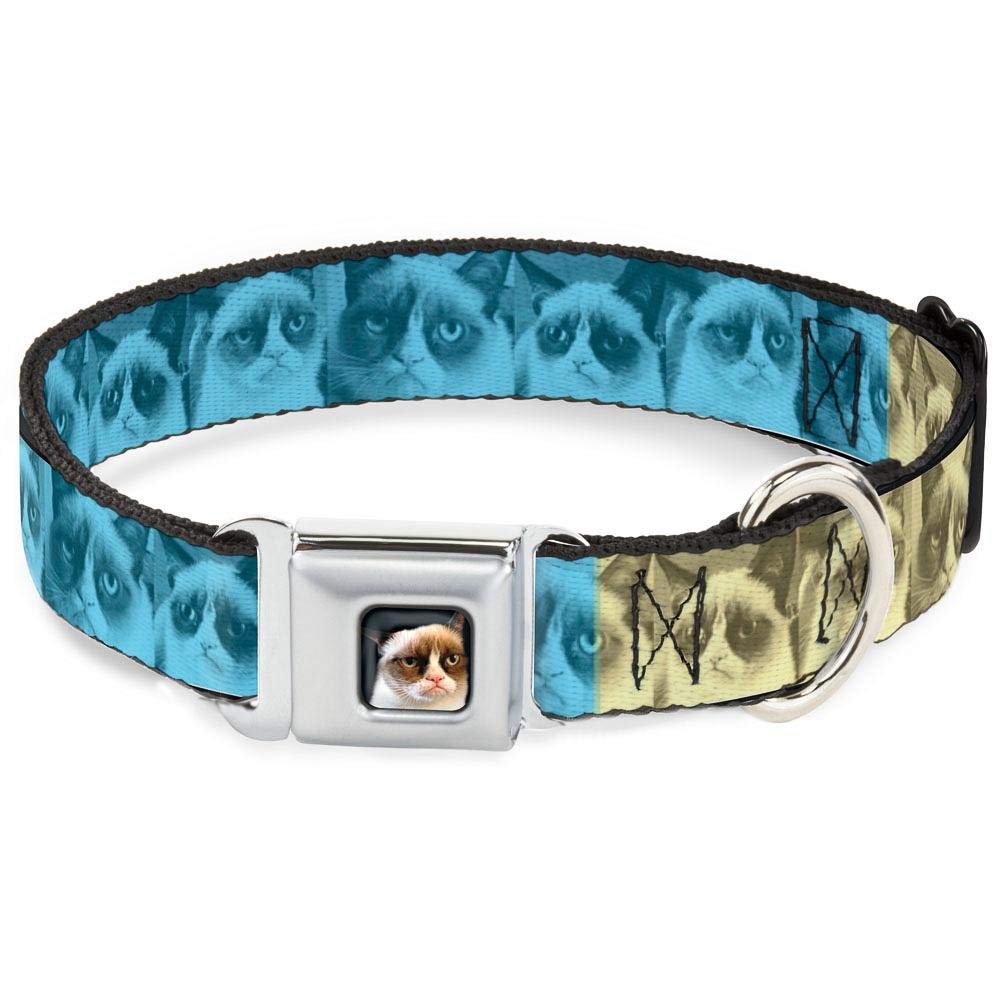 Collier pour chien Gca-Grumpy tête de chat noir Buckle Down 9-38cm