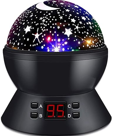 Black : Star Sky Night Lamp,ANTEQI Baby Lights 360 Degree Romantic Room Rotating Cosmos Star Projector With LED Timer Auto-Shut Off,USB Cable Plug For Kid Bedroom,Christmas Gift