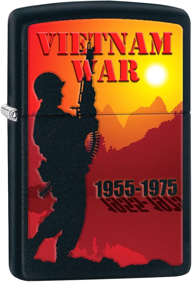 Zippo Lighter: Vietnam War 1955-1975 - Black Matte 77304