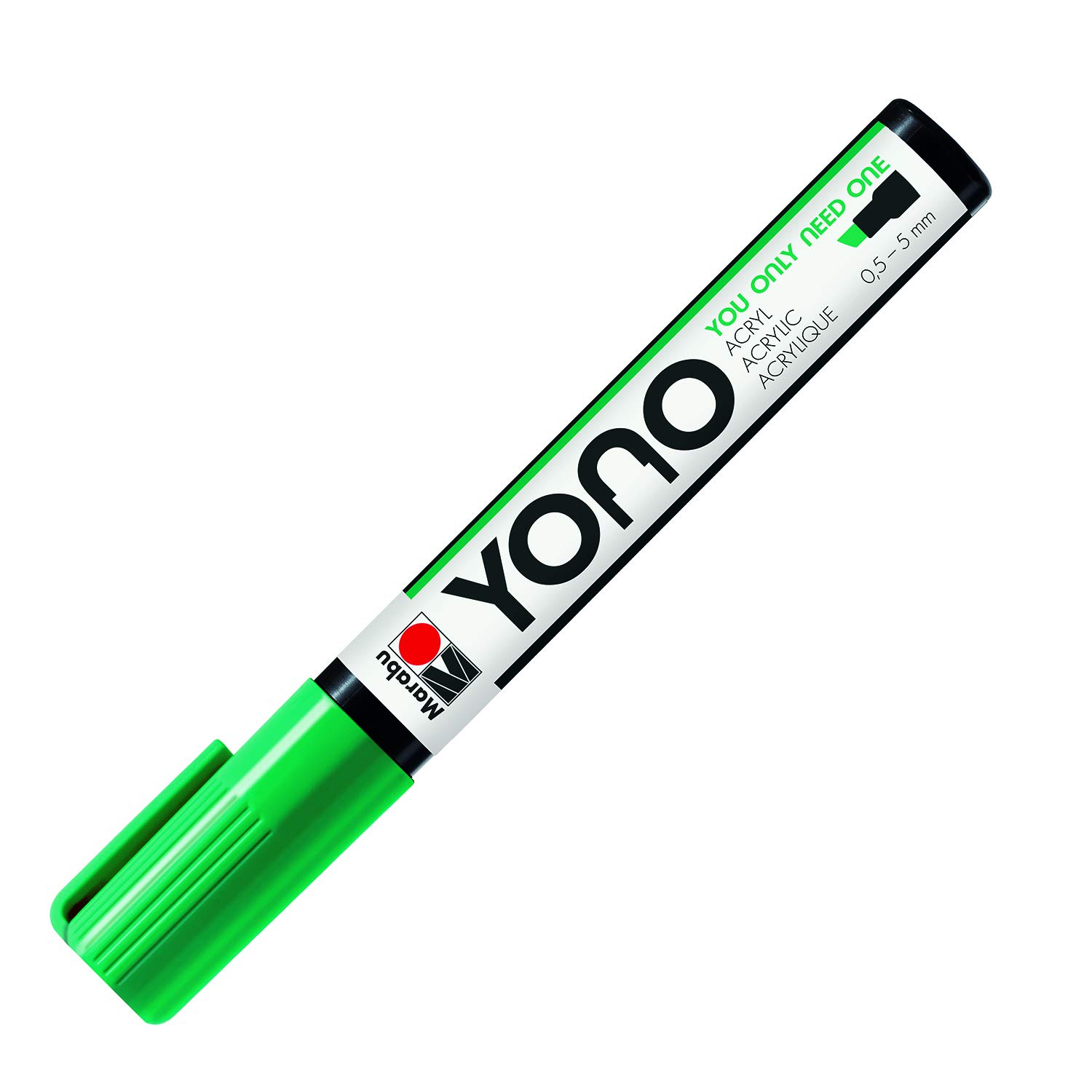 Marabu 12400102067 12400102067-YONO Marker, Juice Green 067, Versatile Acrylic Pen with Japanese Chisel Tip, Water Based