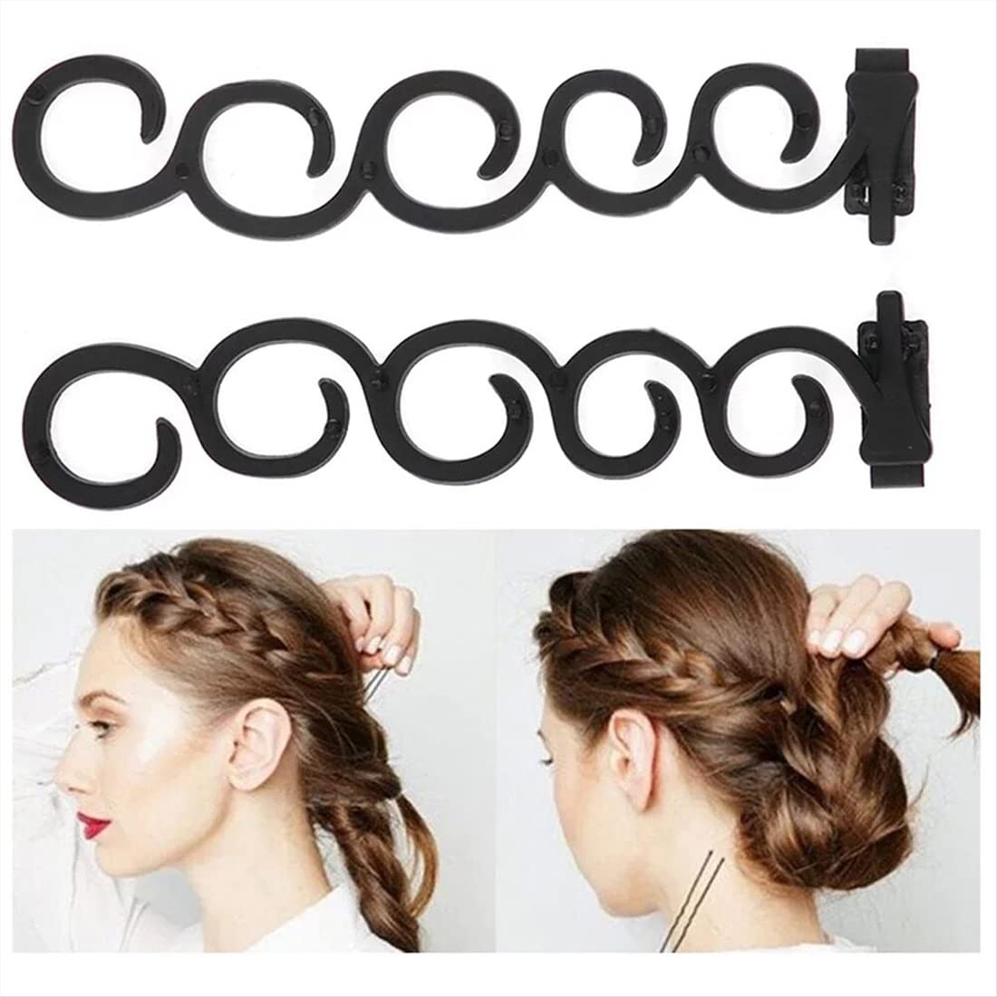 Capelli Strumento per Intrecciare, 4PCS Twist Curler Donut Strumenti, Kit per Intrecciare i Capelli Delle Donne, Accessori per Intrecciare la Treccia DIY per Donna Ragazza