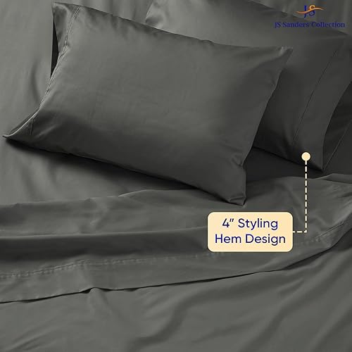 Miniatura 3 de JS Sanders Collection Juego de sábanas universal 100% algodón egipcio en V, la mejor litera de barco en V, se adapta a colchones de hasta 8 pulgadas
