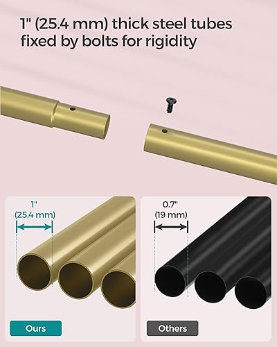 Vista 39 de SONGMICS Perchero de doble barra con ruedas, perchero para colgar ropa, perchero resistente con estante de almacenamiento de malla, 2 frenos, cada