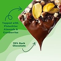 Vista 4 de JOJO's Dark Chocolate Pistachio Almond Cranberry, Healthy Snack, Low Sugar, Low Carb, Gluten Free, Non GMO, Paleo & Keto Friendly, Made with Plant