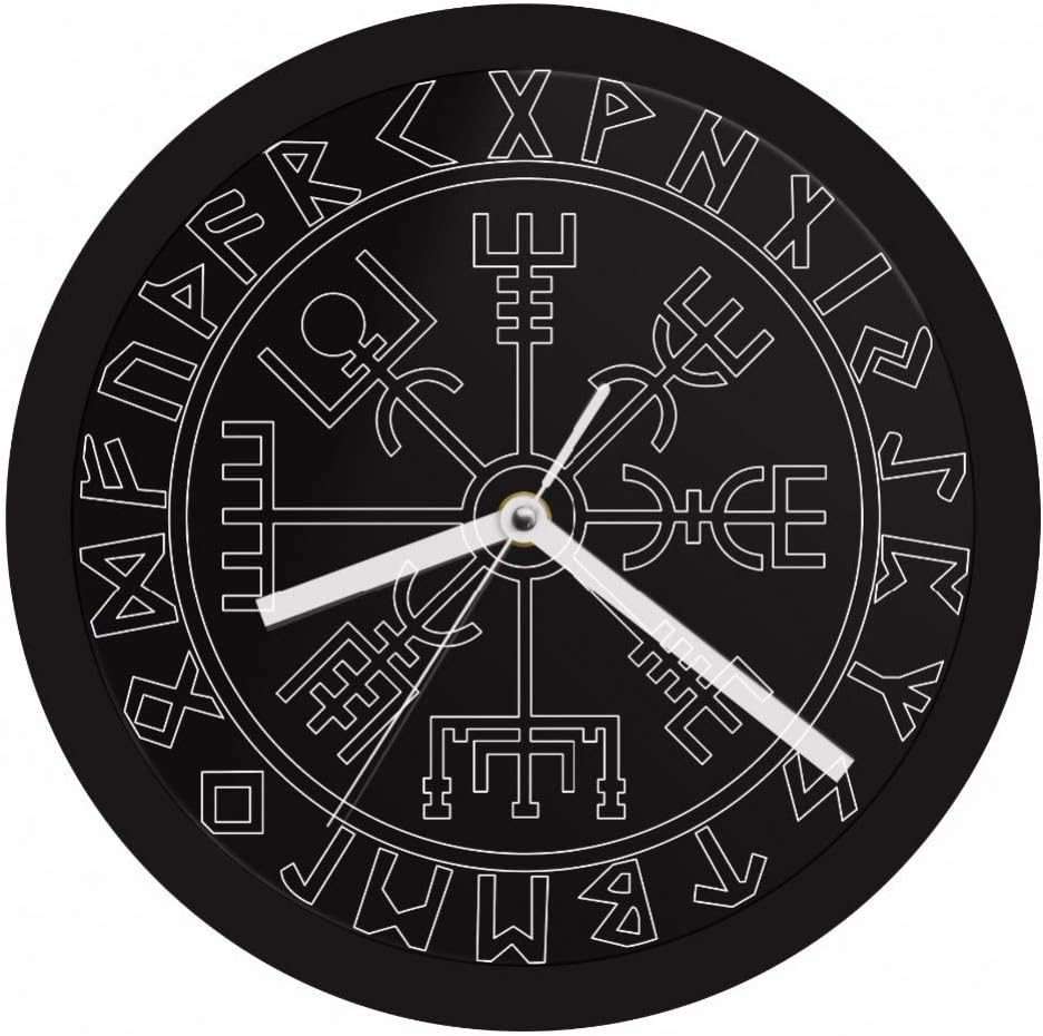 Wall Clock Symbol Runes Led Neon Wall Clocks Modern Wall Clock with Led Backlight Glow In Dark