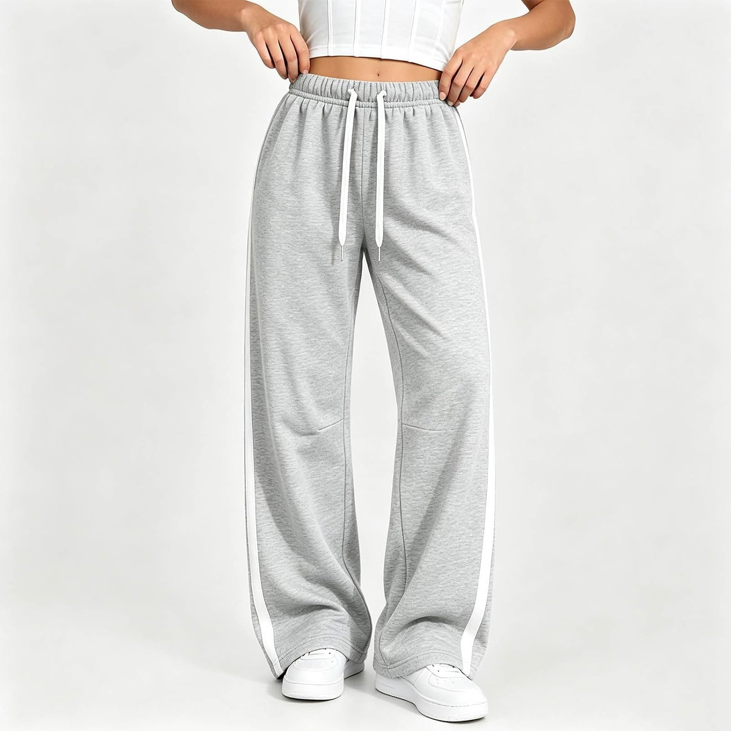 Women's Palazzo Pants Side Striped Casual Sweatpants