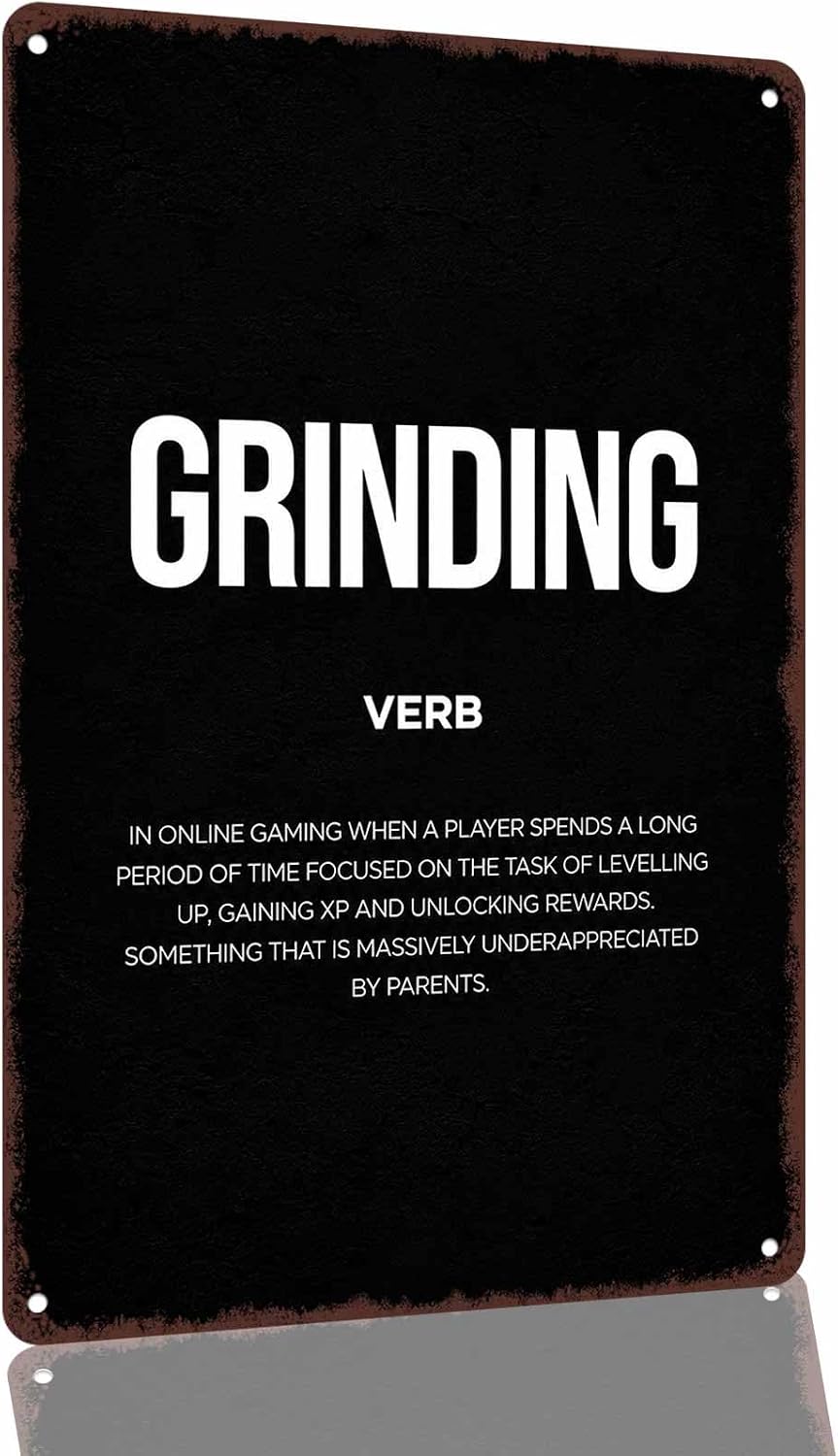 Gaming Definition of Grinding Aluminum Metal Sign 8 x 12 Inch